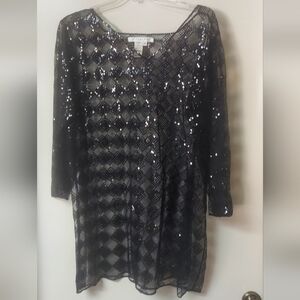 Studio M Black Sequin Top